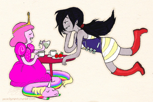 peachymints:Taking a break to fix some old doodles. I kind of like the idea that maybe Marceline and