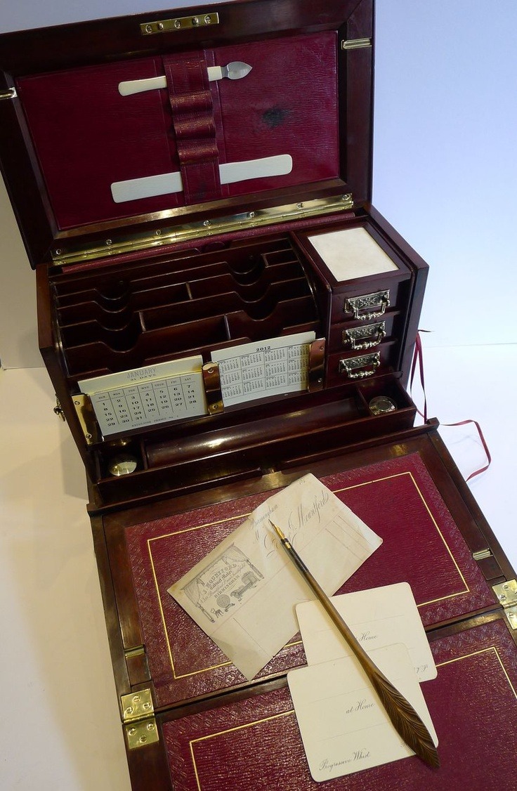 spgent:  Antique Mahogany Writing Box….I will take it! Gorgeous 