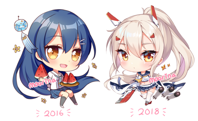 It’s been 2 years since the first charms I’ve made! #llsif#azur lane#chibi