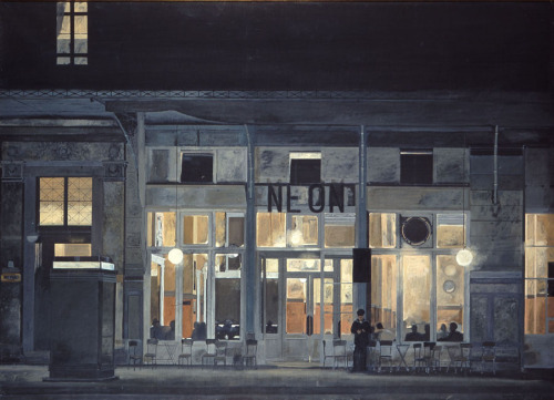 yiannis-tsaroychis: Cafe “Neon” at night, 1965, Yiannis Tsaroychis