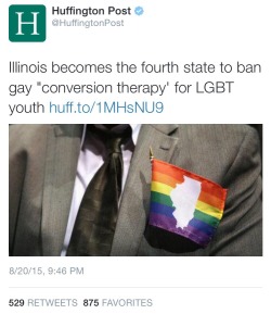 merugem:  commongayboy:  Good job Illinois!  isnt it horrifying that theres only four US states that have banned conversion therapy?? 