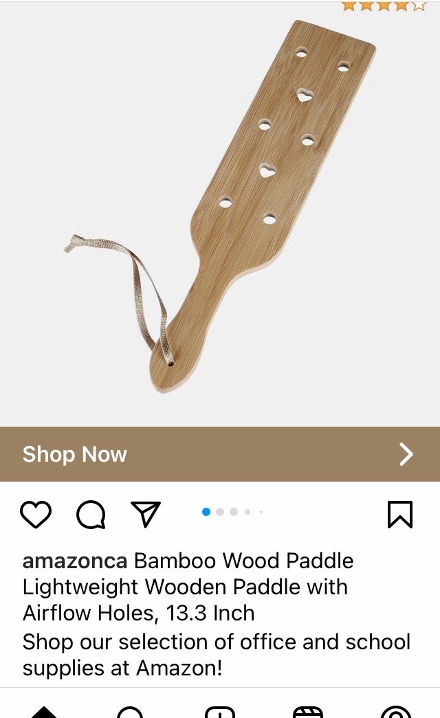 DOMG Bamboo Wood Paddle Lightweight Wooden Paddle with Airflow Holes, 13.3  Inch