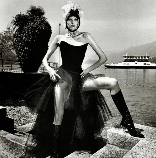 Shirley Mallmann in Thierry Mugler Knee High Boots. Vogue Italia,  september.1996.