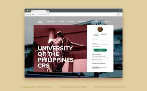 Challenge No. 1: SIGN IN / SIGN UP An iOS mobile app concept for UP CRS.Assuming that the user can r