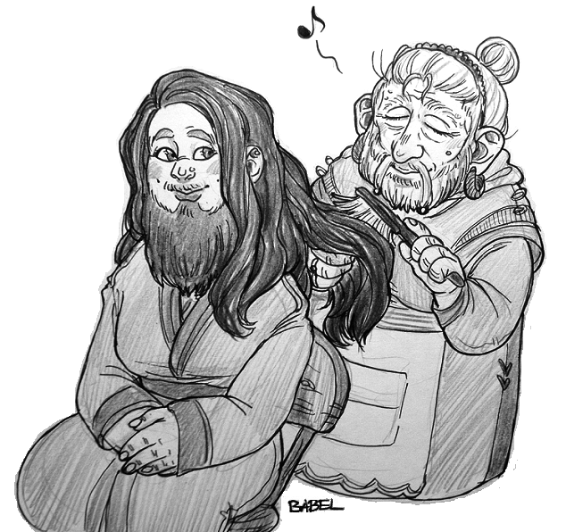 poplitealqueen:  babelstrudel: i felt like drawing dwarves… but also ladies…