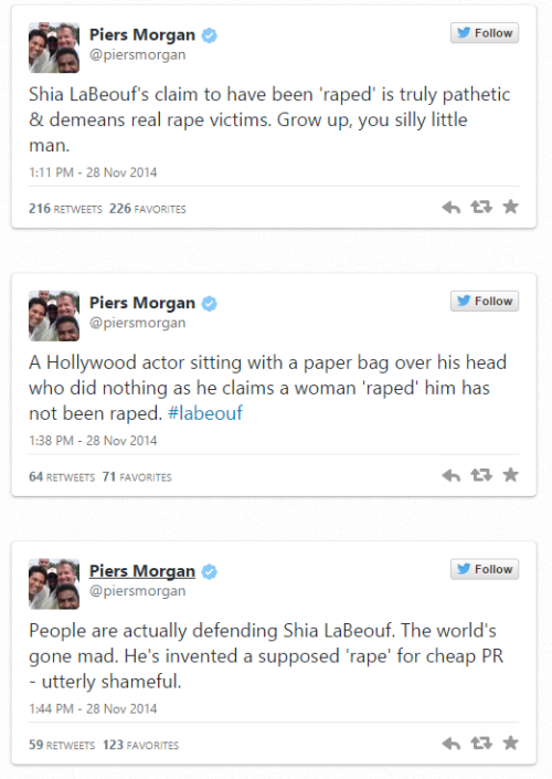 badgalarih:  sulliman34:  Piers Morgan is a disgusting sack of shit.  we poppin big bottles when Piers Morgan dies tbh 