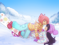 Caffeccino:  A Commission For Thekusabi Featuring The Outfits From The New Snowboarding