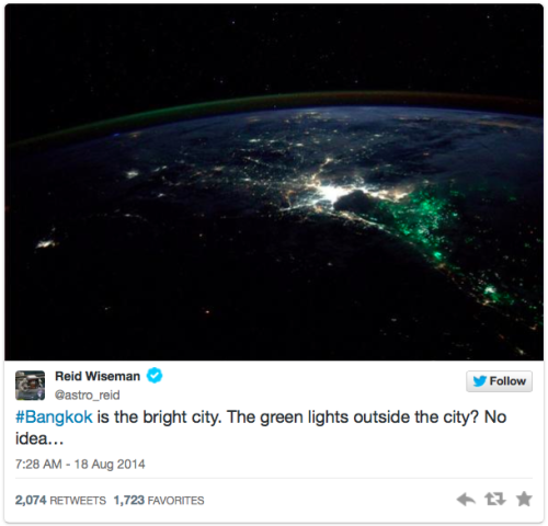 uwwblogger:  micdotcom:  55 Twitter photos from space that will fill you with ethereal wonder Reid Wiseman is a national treasure. Follow micdotcom   This is unreal.