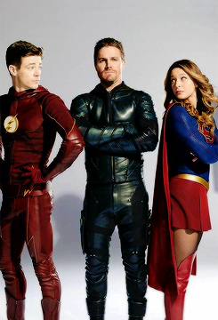 prettymysticfalls:  Grant Gustin, Stephen Amell &amp; Melissa Benoist for Entertainment Weekly   