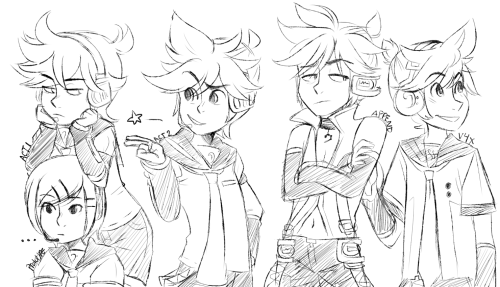 eona-art:  a bunch of Act 1 Len (and others) twitter doodles 
