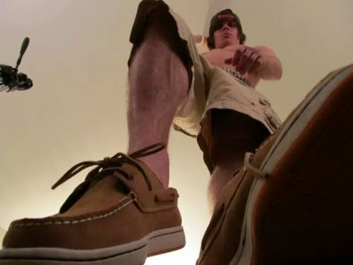tred0n:  The perfect view as he destroys me with only the effort of standing…. His weight and gravity do the rest…it gets him hard seeing what he’s doing and causing with next to no effort…. And I lay there and let it happen knowing he is far