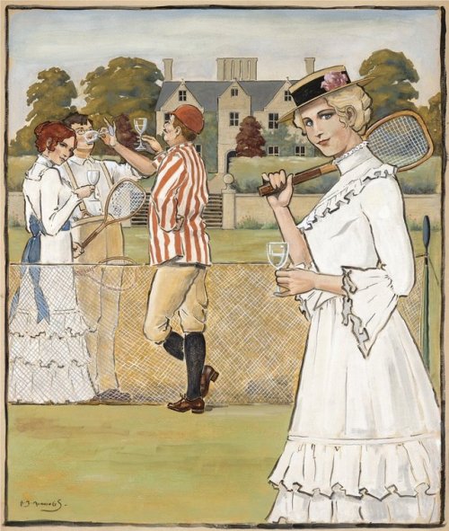 An Afternoon’s Tennis (c.1893-9) by Alfred James Munnings (England, 1878-1959). Private Collection.