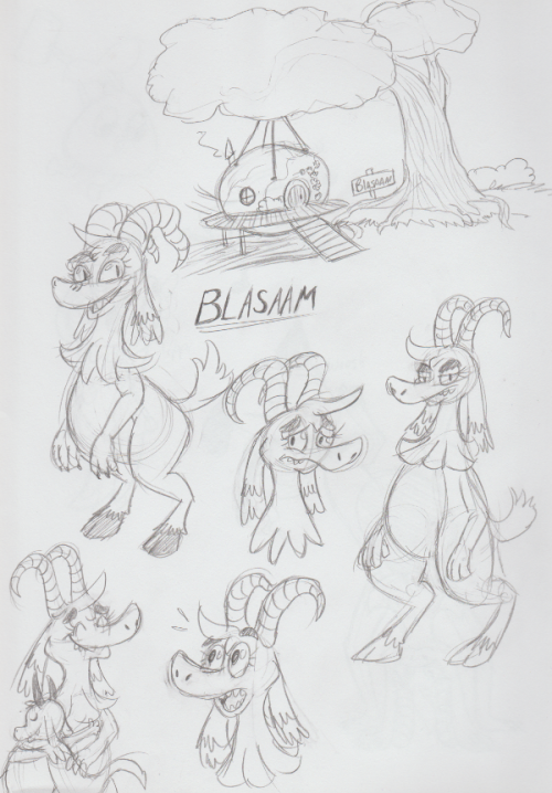 Blasaam concept sketches!Blasaam is a friendly demon who can find any flower instantaneously. If you