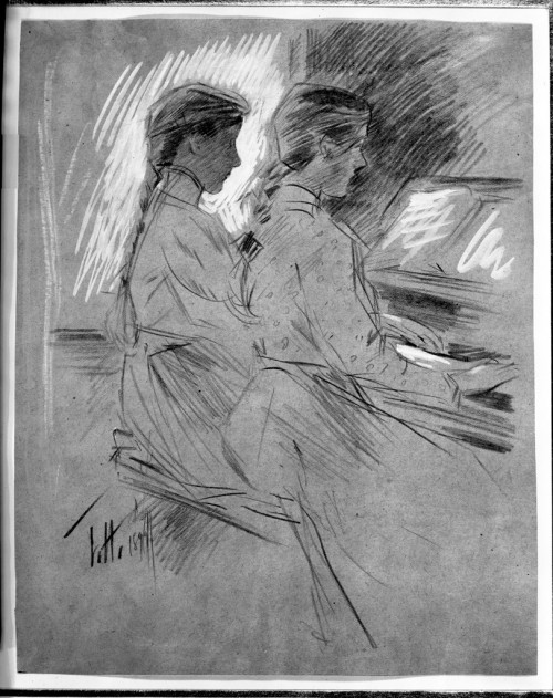 harvard-art-museums-drawings: The Duet, Childe Hassam, 1899, Harvard Art Museums: DrawingsHarvard Ar