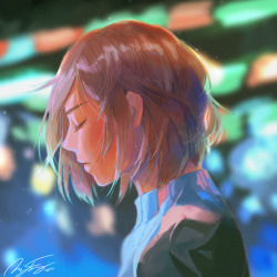 mikkapi:  ❤ HAPPY NEW YEAR ❤ Finally got to do a quick Yurio drawing! Unfortunately I tried to go for a low light but colorful look so.. his blonde hair looks more brown here heh. Anyways, 2016 was a very trying year for me (and for many other people