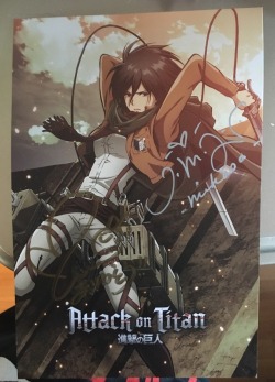 lupeedelgado: Autographed by Ishikawa Yui and Trina Nishimura at the Funimation Booth at Anime Expo 2017  Just a personal update I want to share with y'all ☺️
