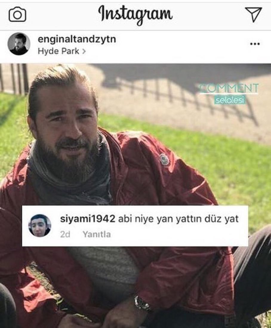 - Abi niye yan yattın  düz yat