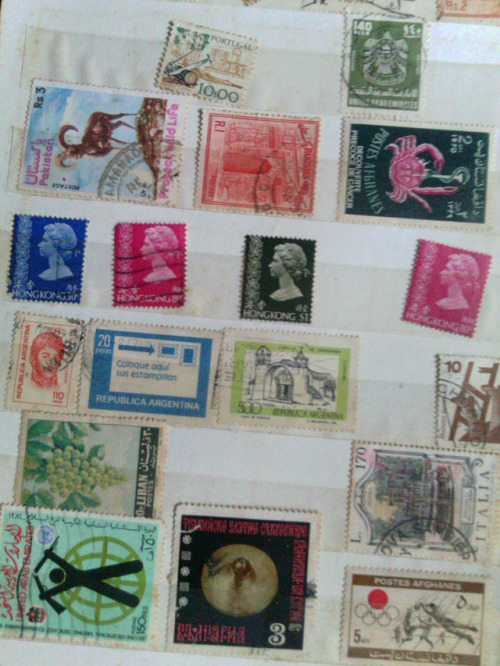 an old stamp collection