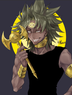 nightmaker:  Yami Marik, I used to practice painting muscles back in January!I really like how he turned out. I will definitely draw more Yu-gi-oh in the future and post it on tumblr. (after all I need a matching Bakura, haha) I usually post wips on