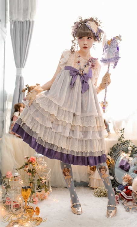 lolita-wardrobe:  New Release: 【-Angel’s Gift-】 Vintage #ClassicLolita JSK◆ Shopping Link >>> https://lolitawardrobe.com/baby-ponytail-angels-gift-vintage-classic-lolita-jsk_p4866.html