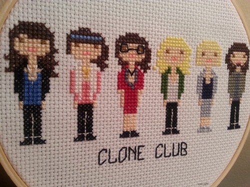 nature-under-constraint:  Clone Club cross stitch, the final product! Done on 14 count white Aida cloth with DMC floss. 