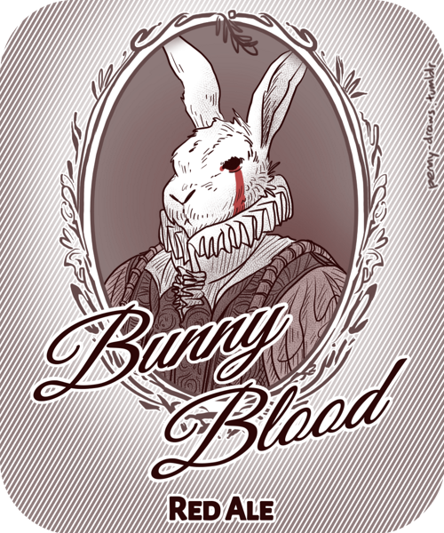 A custom label made for some tasty home brew. Easter’s coming up, plus red ale equals&hell