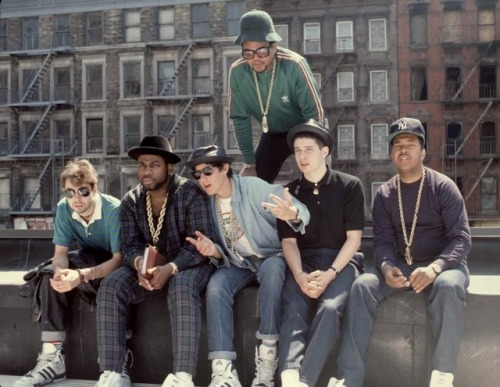 coolkidsofhistory:Run DMC and the Beastie Boys in New York, 1987
