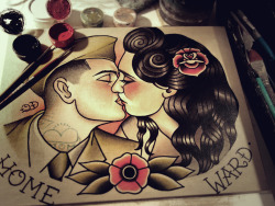 flash-art-by-quyen-dinh:  Homeward Vintage Kiss now available in the shop :) 