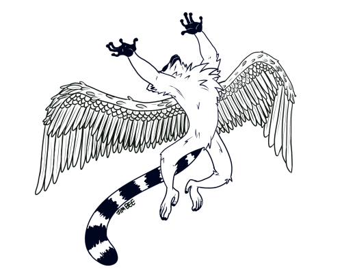 scottbaiowulf:commission for a tattoo design of a led zepplin lemur