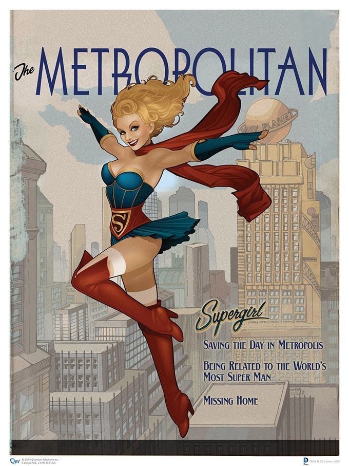 whealthee:  This is a series of DC Comics superheroines as 1940’s pinup advertisements