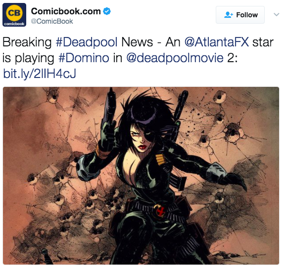 the-movemnt:  ‘Atlanta’ star Zazie Beetz cast as Domino in ‘Deadpool 2′