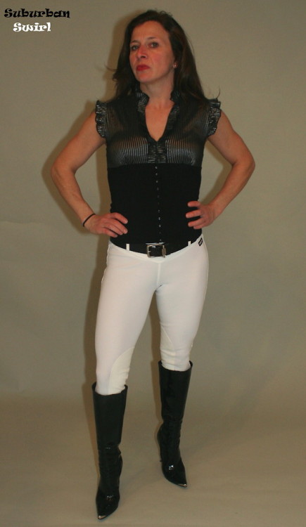 suburbanswirl:  Jodhpurs by Kerrits, blouse by Gothic Revival and Chrome toe & heel boots by Ple
