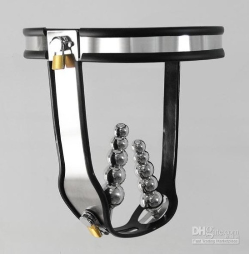 your-pain-my-thrill: Bondage Sex Toys Stainless Steel Chastity Belt Anal Plug Vaginal Plug T-type AA