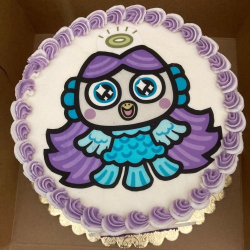Here’s the cake I got for my birthday yesterday featuring an amabie that I drew. (Or in this case, A