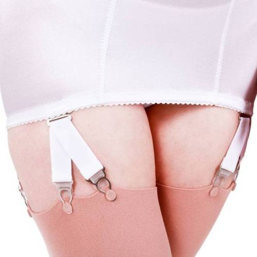 These wonderful V strap suspenders can be found on our corsellettes and girdles in our Foundation La