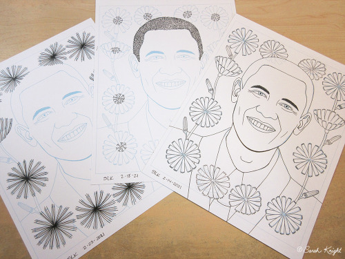 Some steps in the Barack Obama portrait.