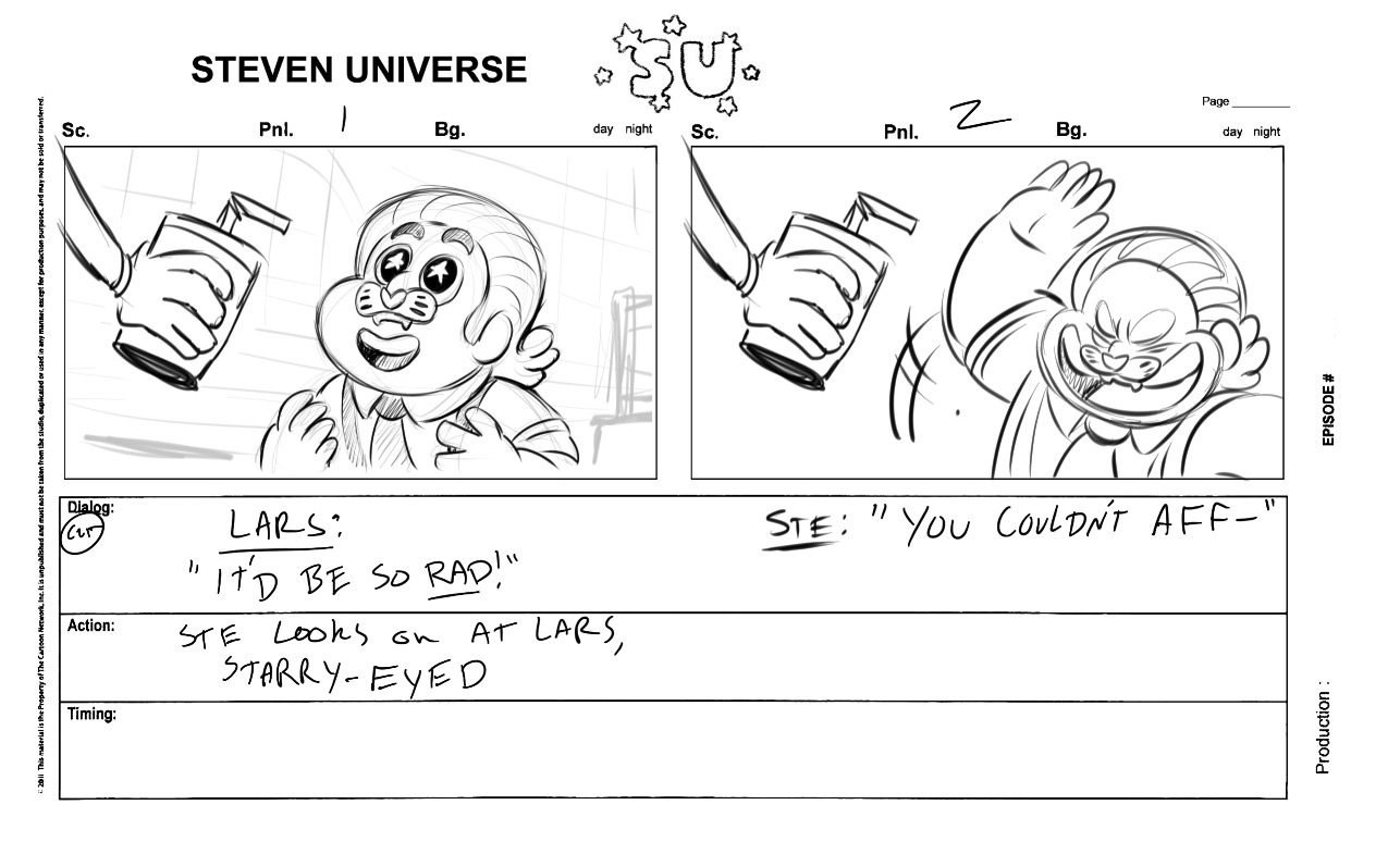 From Storyboard Artist Raven M. Molisee:  Lars’s traumatic Tiger Millionaire experience…