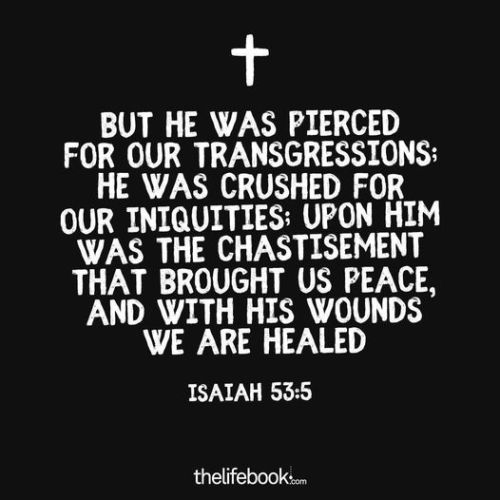 Isaiah 53:5 (ESV) - But He was pierced for our transgressions;    He was crushed for our iniquities;