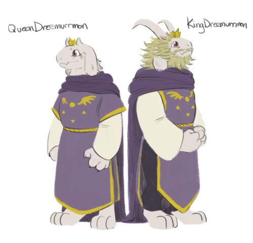 feriowind:  i started drawing undertale characters as digimon, here’s the entire dreemurr line 