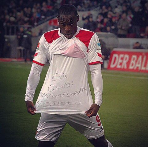 germanswank:  Anthony Ujah, a striker playing for FC Cologne celebrated his goal
