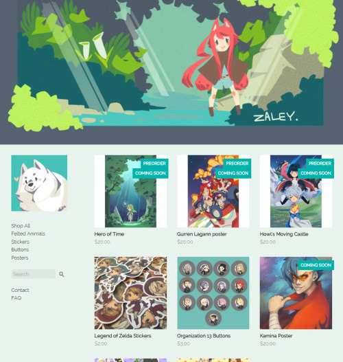 My store is finally updated :) Posters for preorder, and new buttons and stickers on the way! h