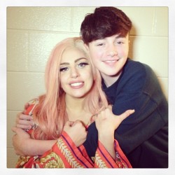 ladyxgaga:  Greyson Chance backstage with