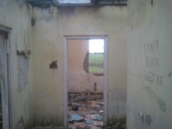 insectboy:  lameshawty:  &ldquo;don’t blink they’re watching&rdquo; i would be interested in hearing the story behind that??  the story: some teens decided it would be cool to write that on the walls of an abandoned house 