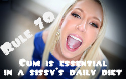 sissyrulez:  Rule#70: Cum is essential in a sissy’s daily diet 