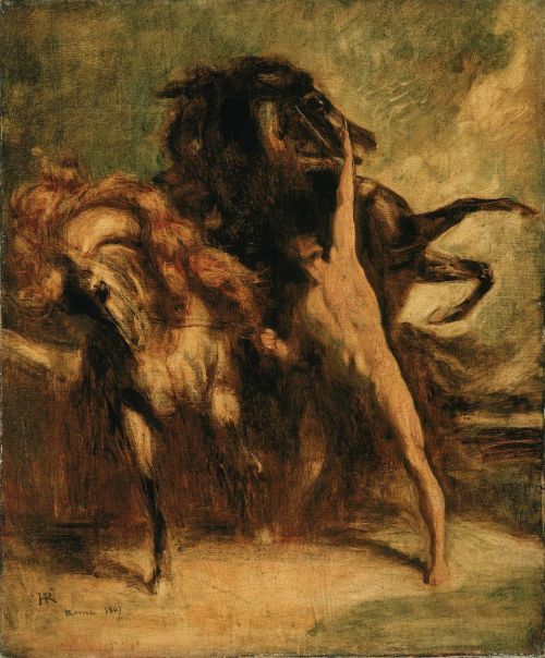 ignudiamore:Sketch for Automedon with the Horses of Achilles.Henri Regnault, 1867.