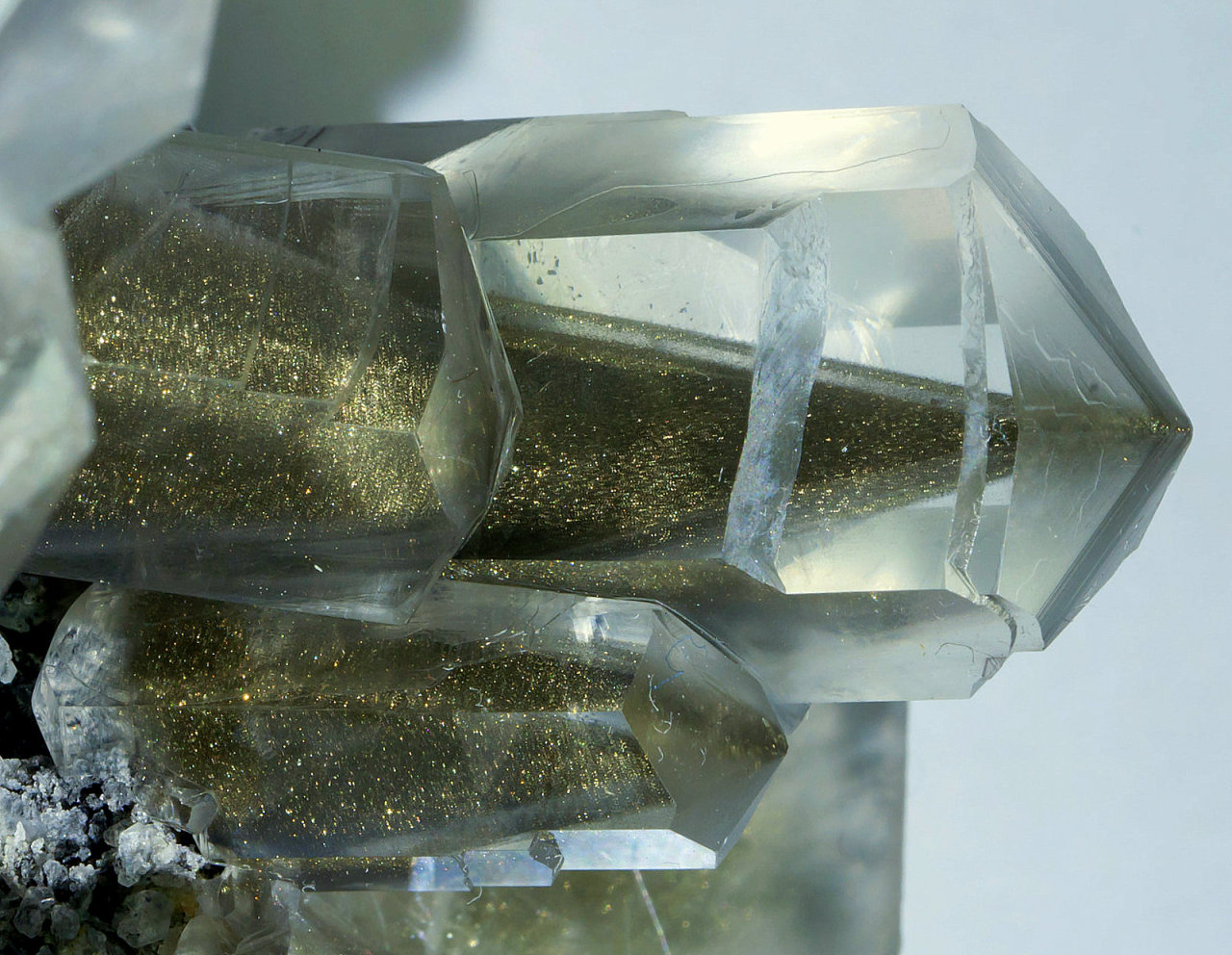 underthescopemin:  Calcite with Pyrite Aggregate on matrix of Calcite crystals, very