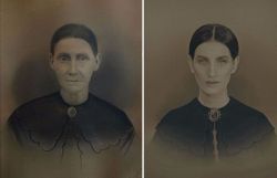 vintageeveryday:Photographer recreates old portraits of her female ancestors, spanning 200 years, and it’s very cool.