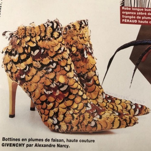 Pheasant feather boots Alexandre Narcy for Givenchy Haute Couture by #AlexanderMcQueen “Search for t