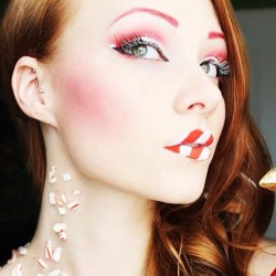 limecrime:  Lex of MadeULook is a human candy cane! #christmas #makeup  #inspiration