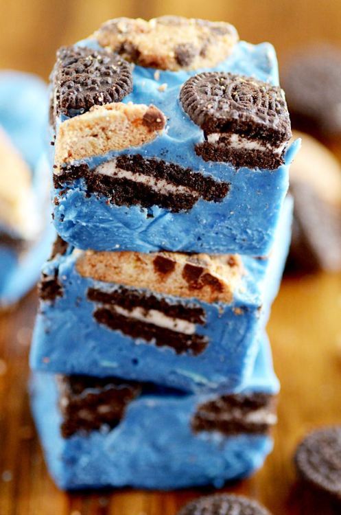 thecraving:  Cookie Monster Fudge